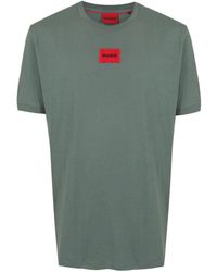 HUGO - Logo-appliqué Cotton T-shirt - Lyst
