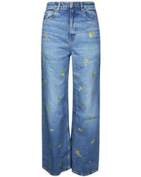 Ganni - Lari Floral-Print Jeans - Lyst