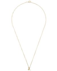Daou 18kt Yellow Gold Kiss Diamond Pave Pendant Necklace - Metallic