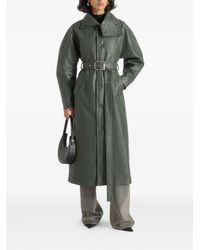Manière De Voir - Leyna Ostrich Hourglass Belted Coat - Lyst