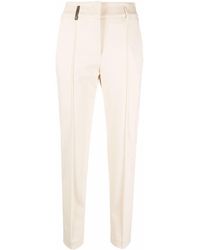 Peserico - Cropped Slim-cut Trousers - Lyst