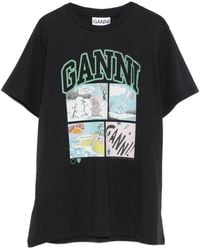Ganni - Organic Cotton T-Shirt - Lyst
