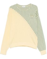 Versace - Geometric-Pattern Cable-Knit Sweater - Lyst
