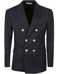Palm Angels - Embroidered Double-Breasted Blazer - Lyst