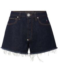 Philipp Plein - Logo-Appliquéd Denim Mini Shorts - Lyst