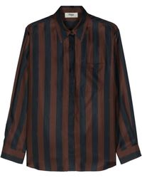 Fendi - Chemise En Soie À Rayures Pequin - Lyst