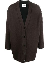 Jil Sander - Cardigan Oversize À Col V - Lyst