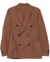 Lardini - Double-Breasted Peak-Lapel Jacket - Lyst