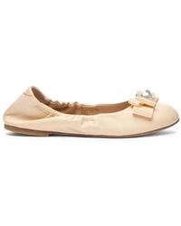 Casadei - Bow-Detail Ballet Flats - Lyst