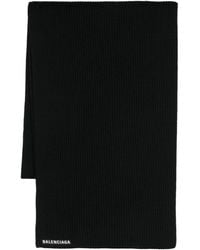 Balenciaga - Écharpe en laine à patch logo - Lyst
