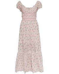 LoveShackFancy - Amandla Floral-Print Tiered Maxi Dress - Lyst