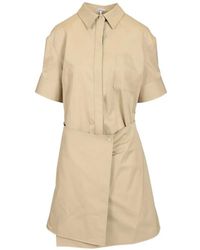 Loewe - Check-Trim Wrap Mini Dress - Lyst