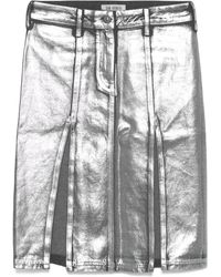 The Attico - Jupe Mi-Longue En Jean À Effet Enduit - Lyst