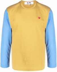 COMME DES GARÇONS PLAY - Logo-Embroidered Colour-Block T-Shirt - Lyst