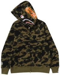 A Bathing Ape - Shark Camouflage-Print Zip-Up Hoodie - Lyst