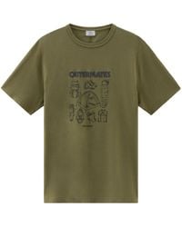 Woolrich - T-Shirt aus Bio-Baumwolle mit Print - Lyst