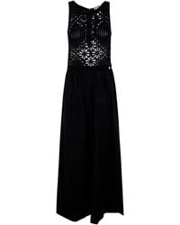 Twinset - Vestido largo con paneles de ganchillo - Lyst