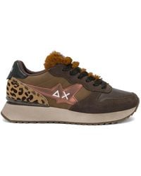 Sun 68 - Stargirl Animalier Faux-Fur Sneakers - Lyst