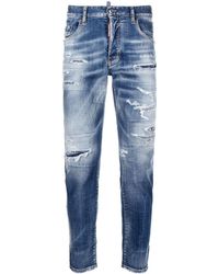 DSquared² - Ripped Slim-fit Jeans - Lyst