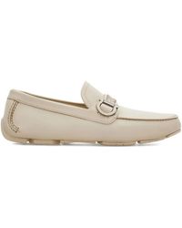 Ferragamo - Woven-Strap Gancini-Ornament Loafers - Lyst
