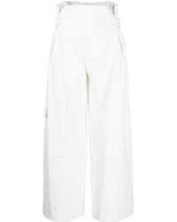 Plan C - High-waisted Twill Trousers - Lyst