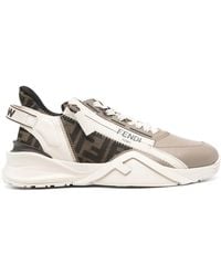 Fendi - Flow Leather Sneakers - Lyst