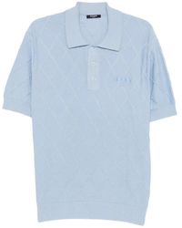 Balmain - Diamond-Knit Logo-Embroidered Polo Shirt - Lyst