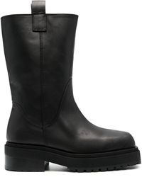 Eckhaus Latta - Leather Stacked Boots - Lyst