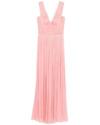 Costarellos - Anilia V-Neck Pleated Maxi Dress - Lyst