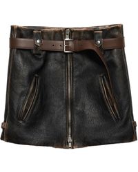 Prada - レザー ミニスカート - Lyst