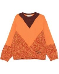 Marni - Logo-Detail Colour-Block Sweater - Lyst