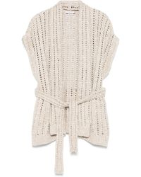 Brunello Cucinelli - Belted Wrap Cardigan - Lyst