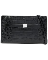 TOTEME - Belted Crocodile-Embossed Cross Body Bag - Lyst