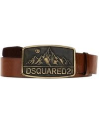DSquared² - Logo-Plaque Leather Belt - Lyst