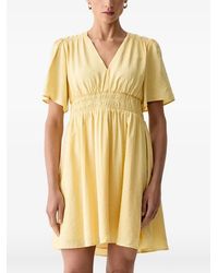 Morgan - Robe Courte À Taille Froncée - Lyst