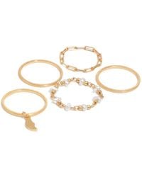Bimba Y Lola - Juego De Cinco Anillos Moon - Lyst