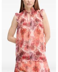 MARC AUREL - Top Met Ruches En Bloemenprint - Lyst