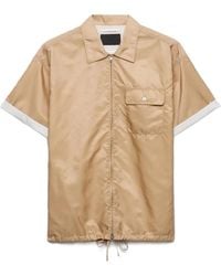 Prada - Chemise À Fermeture Éclair Re-Nylon À Manches Courtes - Lyst