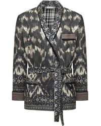Pierre Louis Mascia - Ikat-Pattern Belted Jacket - Lyst