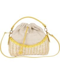 Rodo - Wicker Drawstring Tote Bag - Lyst