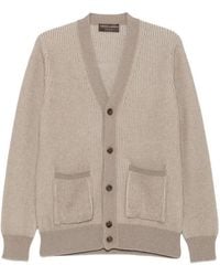 FILIPPO DE LAURENTIIS - Cardigan En Maille Nervurée À Col V - Lyst