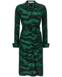 Diane von Furstenberg - Diane Animal-Print Shirt Midi Dress - Lyst