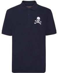 Philipp Plein - Skull & Bones Embroidered Cotton Polo Shirt - Lyst