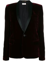 Saint Laurent Le Smoking Single-breasted Jacket - Red