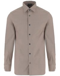 Emporio Armani - Logo-Jacquard Long-Sleeve Shirt - Lyst
