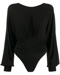 Alexandre Vauthier Draped V-back Bodie - Black