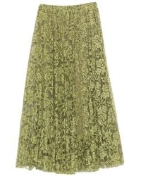Ermanno Scervino - Floral-Lace Pleated Midi Skirt - Lyst