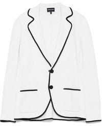 Giorgio Armani - Ribbed-Trim Blazer - Lyst