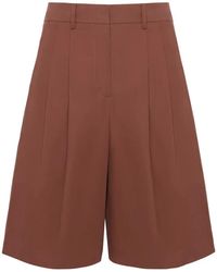 Yves Salomon - Pleated Cotton Bermuda Shorts - Lyst