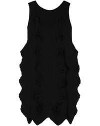 Issey Miyake - 3d Geribbelde Mini-jurk - Lyst